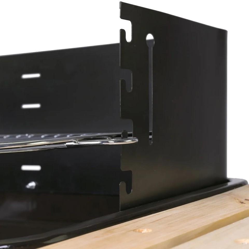 Barbecue met houtskool Rect. Zwarte kar 67 x 38 x 83 cm Ldk Garden