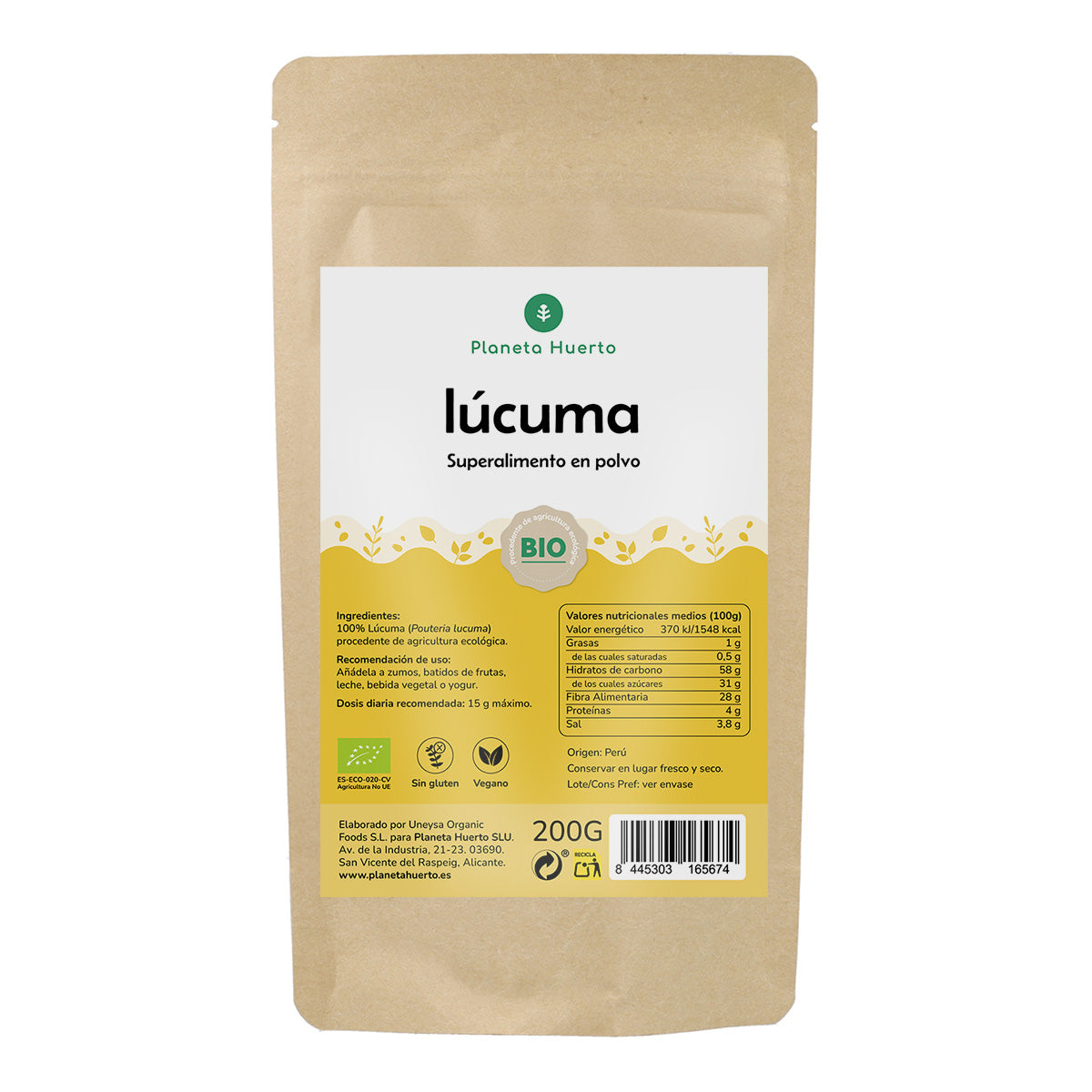 Lucuma-Pulver Eco Planeta Huerto 200 g