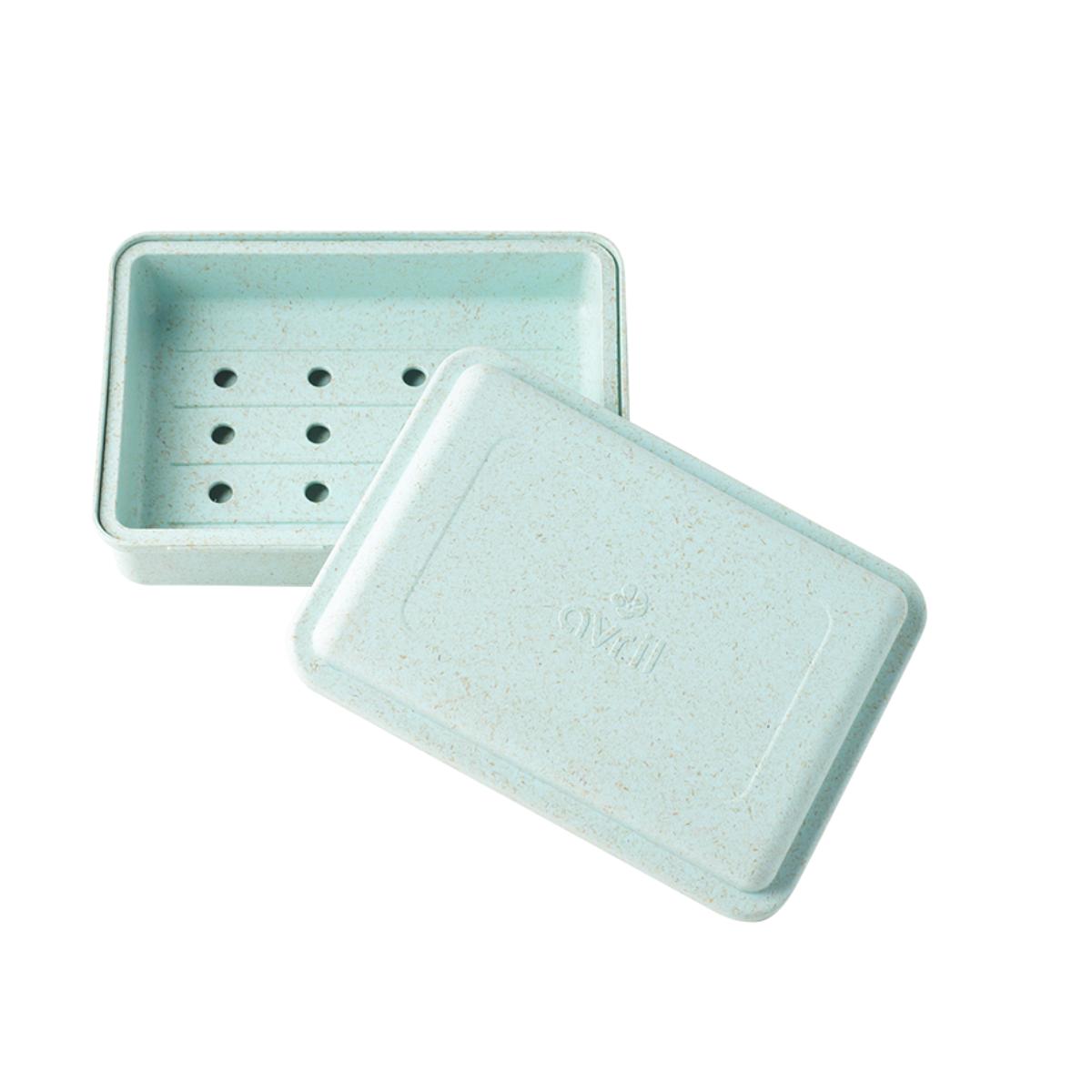 Bioplastic soap dish with drainer