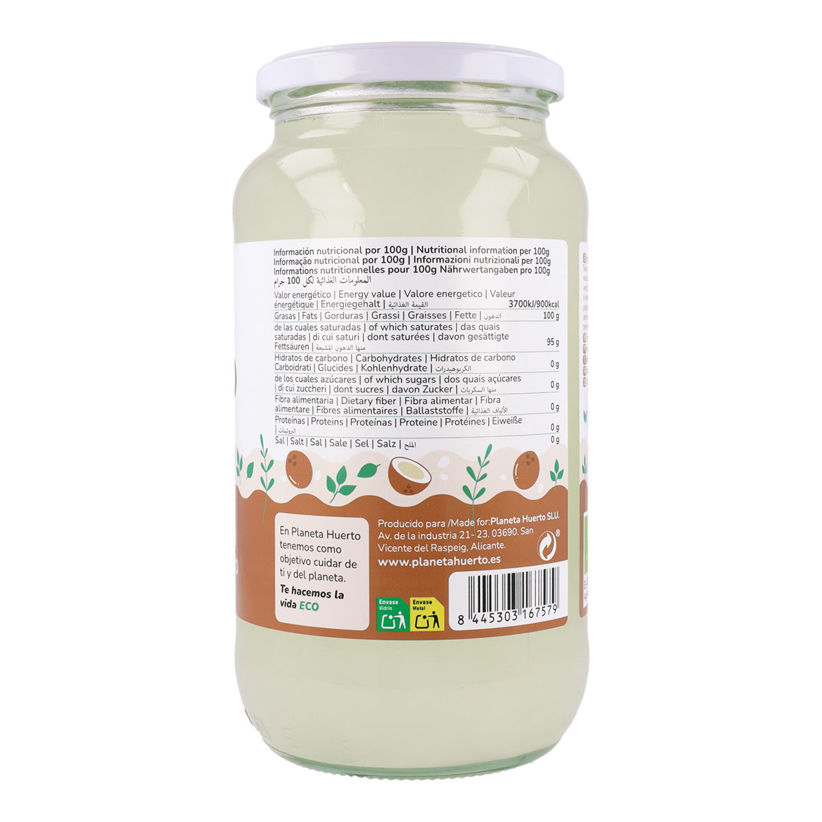 Pack 3x Natives Kokosnussöl ECO Planeta Huerto 1L