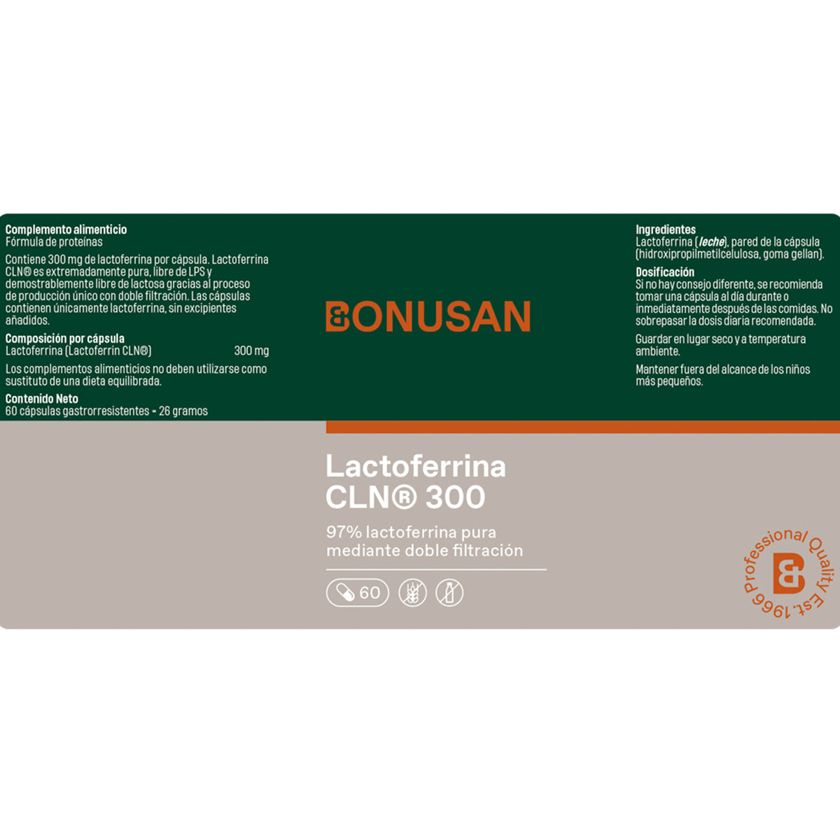 Lactoferrine CLN® 300 Bonusan 60 gélules gastro-résistantes