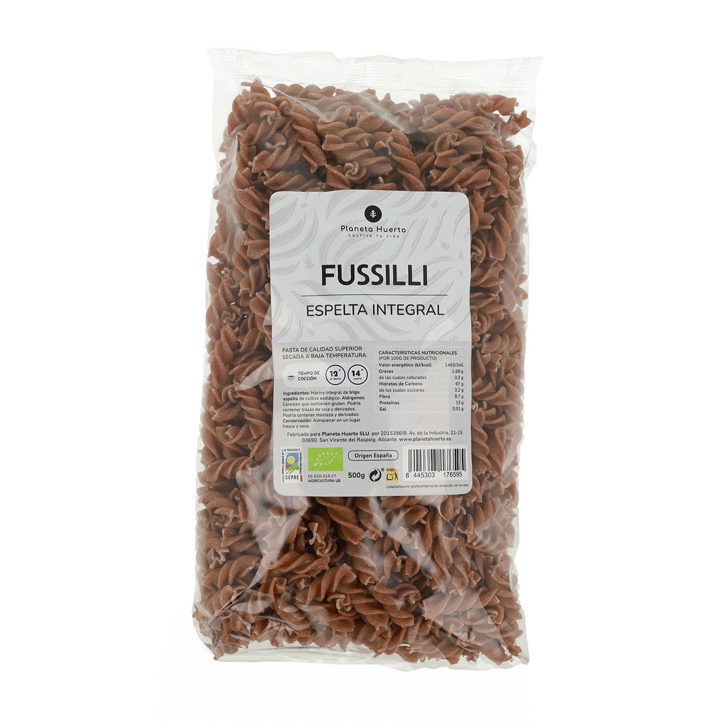 Pełnoziarniste orkiszowe fussilli ECO Planeta Huerto 500gr