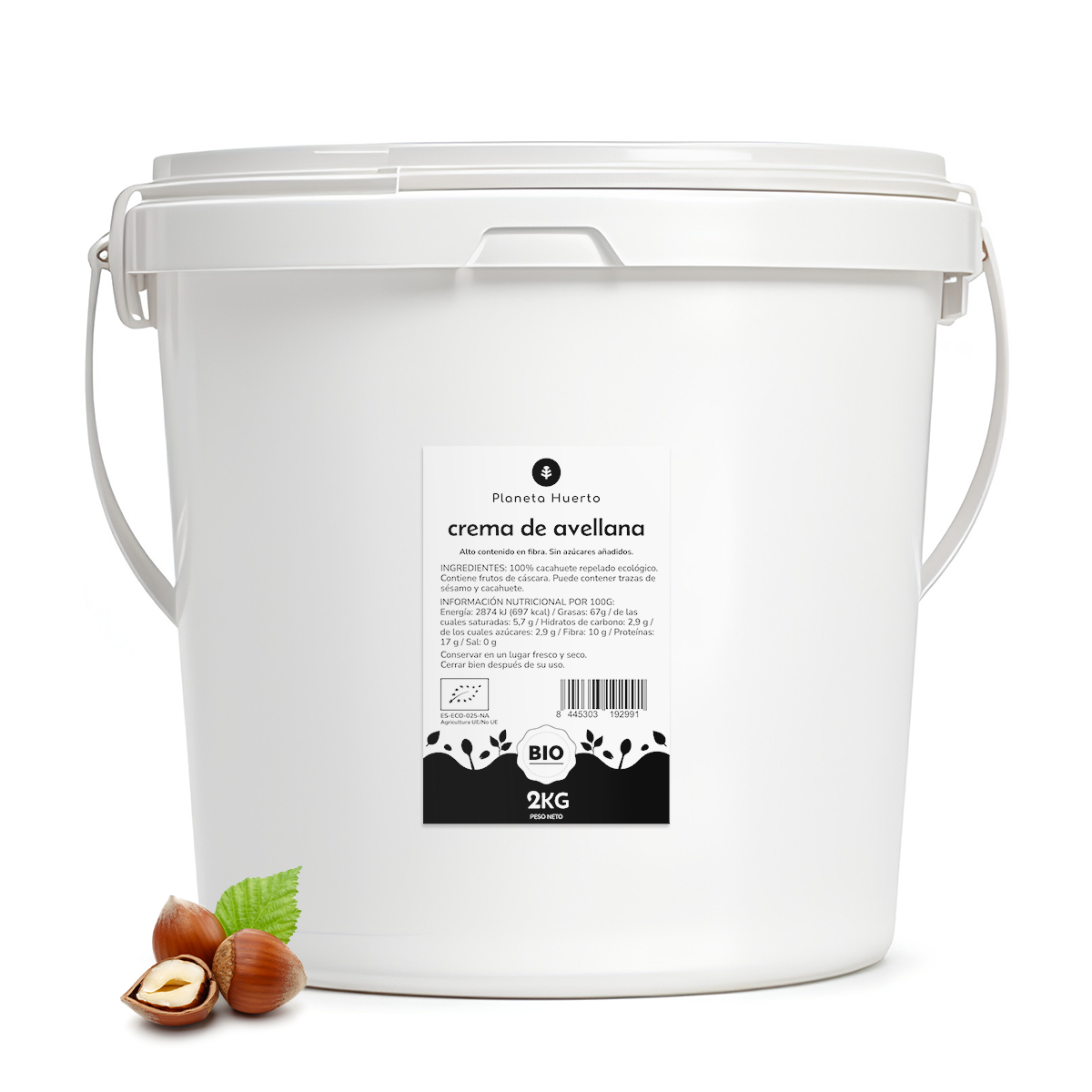 Hazelnootcrème ECO Planeta Huerto 2 kg