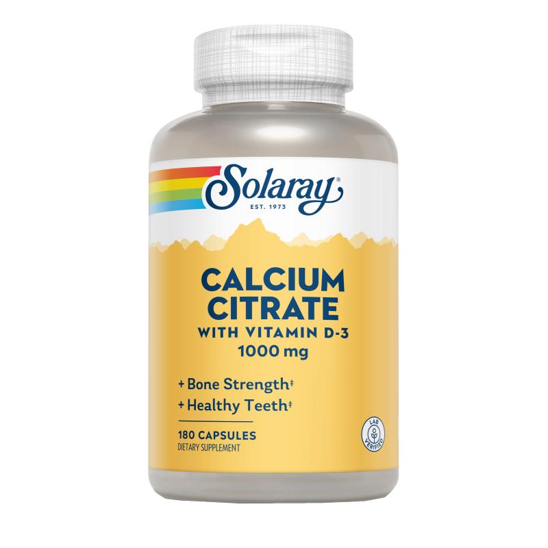 Calcium W/D3 Citraat 1000 mg Solaray 90 capsules