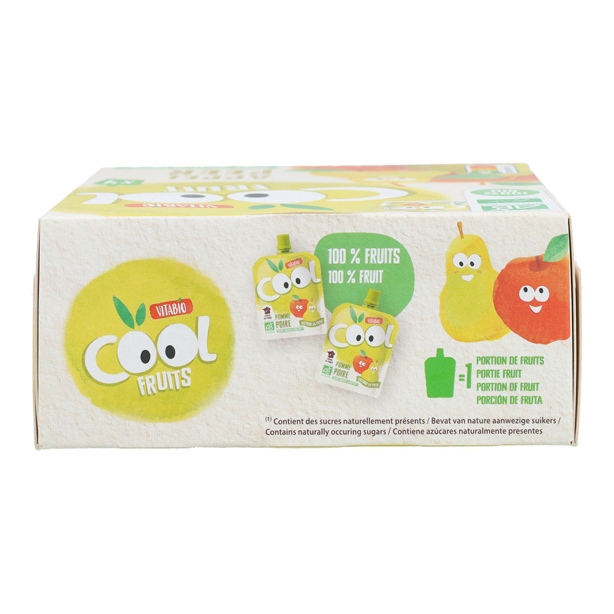 4er-Pack Apfel- und Birnen-Beutel Cool Fruits Vitabio 90 g