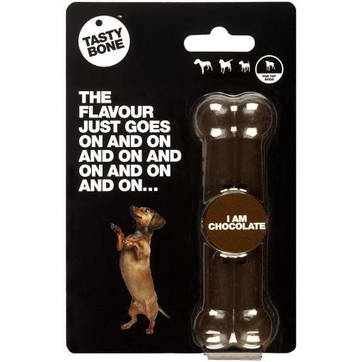 Tasty Bone, jouet à mâcher pour chien, saveur chocolat, grand format