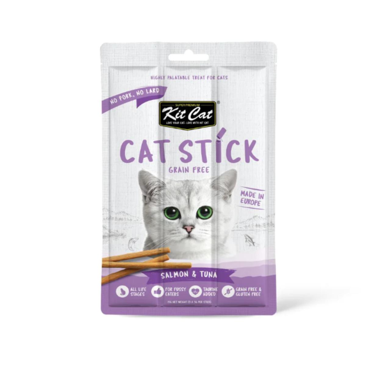 Kit Cat Cat Stick - Salmón & Tuna 15 g Snack semihúmedo para gatos