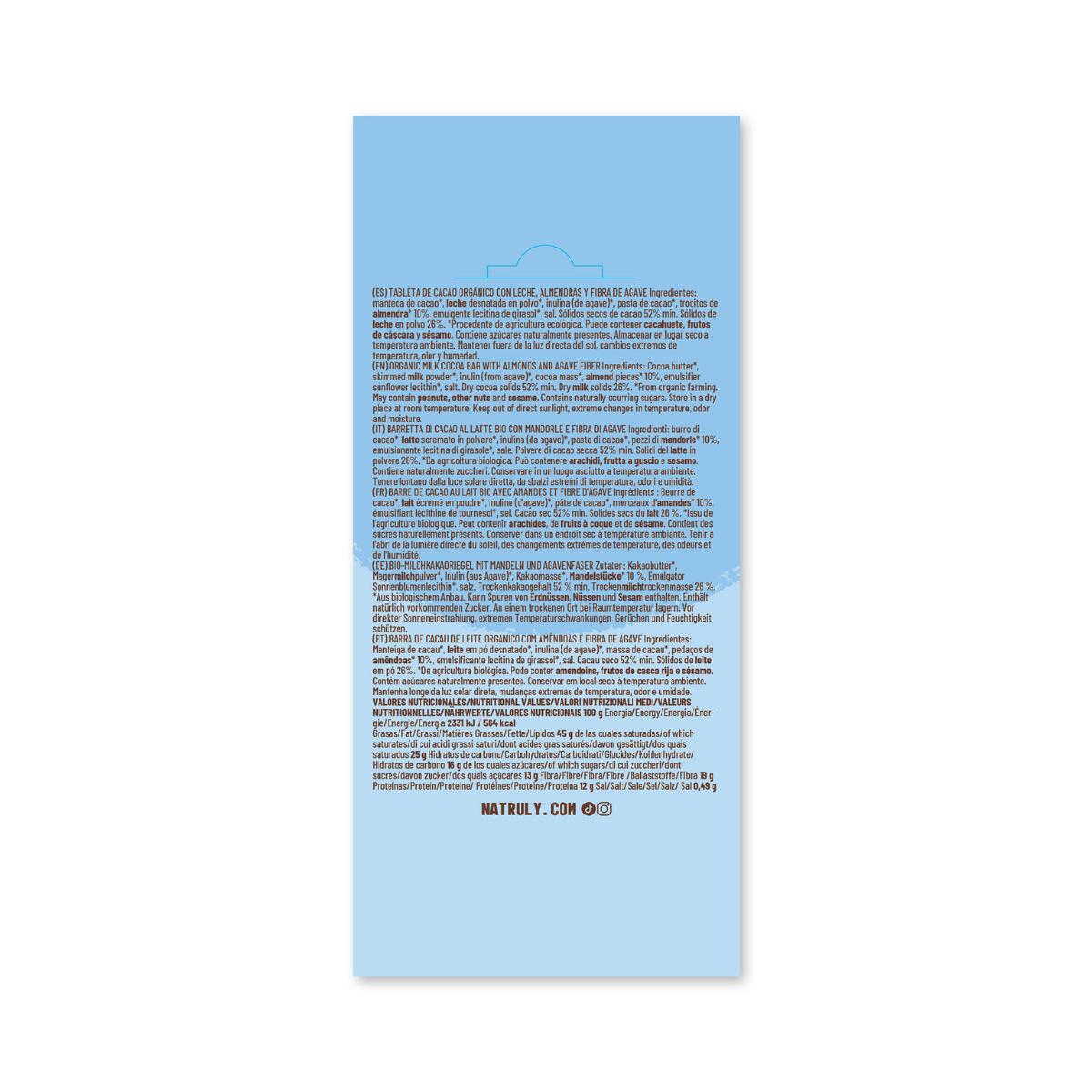 Tabletka czekolady mlecznej z migdałami Natruly 85 g