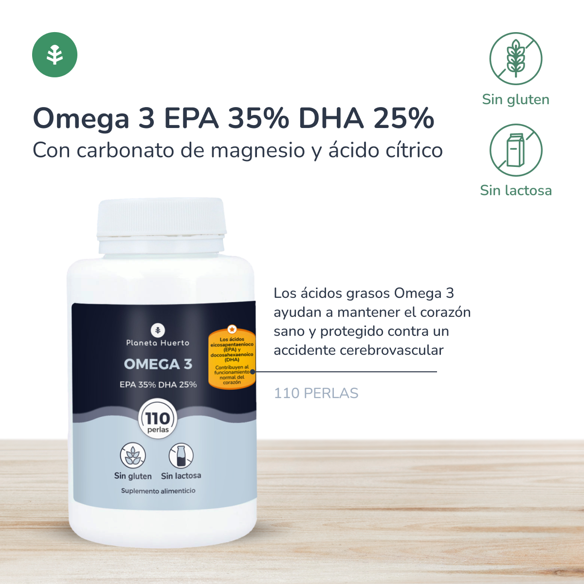 Omega 3 EPA 35% DHA 25% Planeta Huerto 110 pärlor