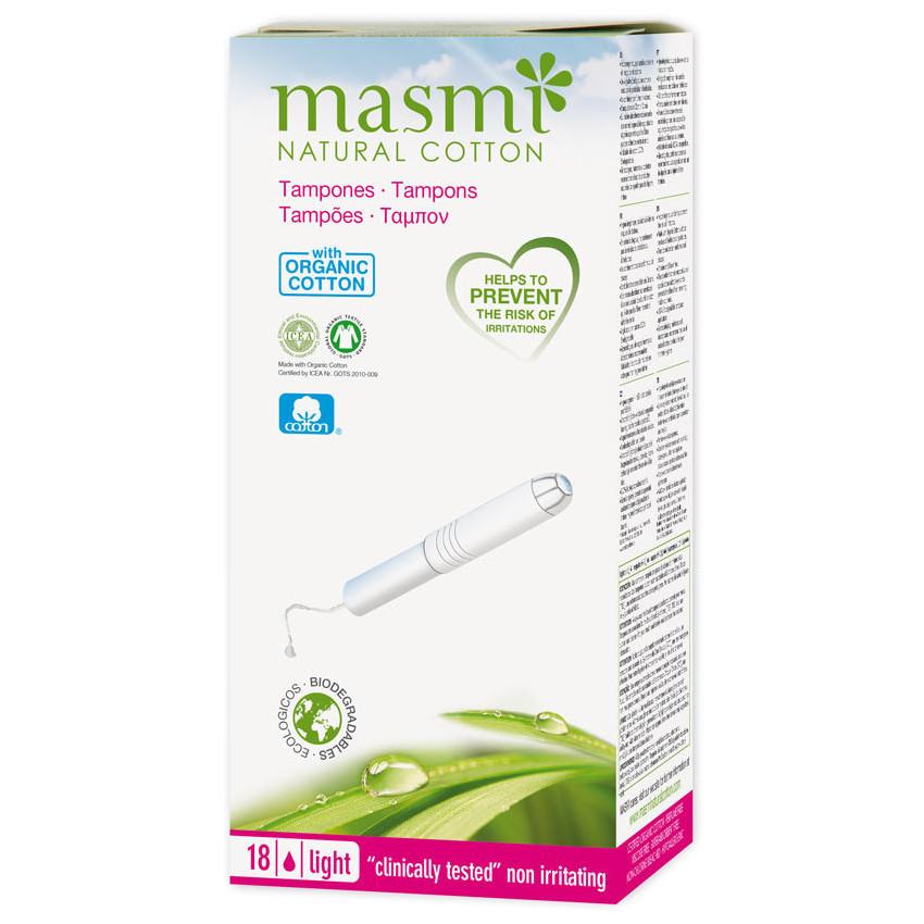 Regular tampons with applicator, Mini cotton ECO Masmi, 18 units