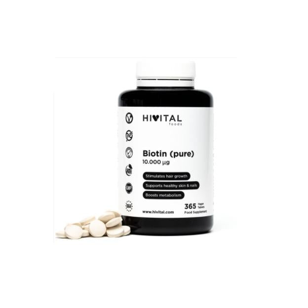 Biotin 10 000 mcg Hivital 365 veganska tabletter