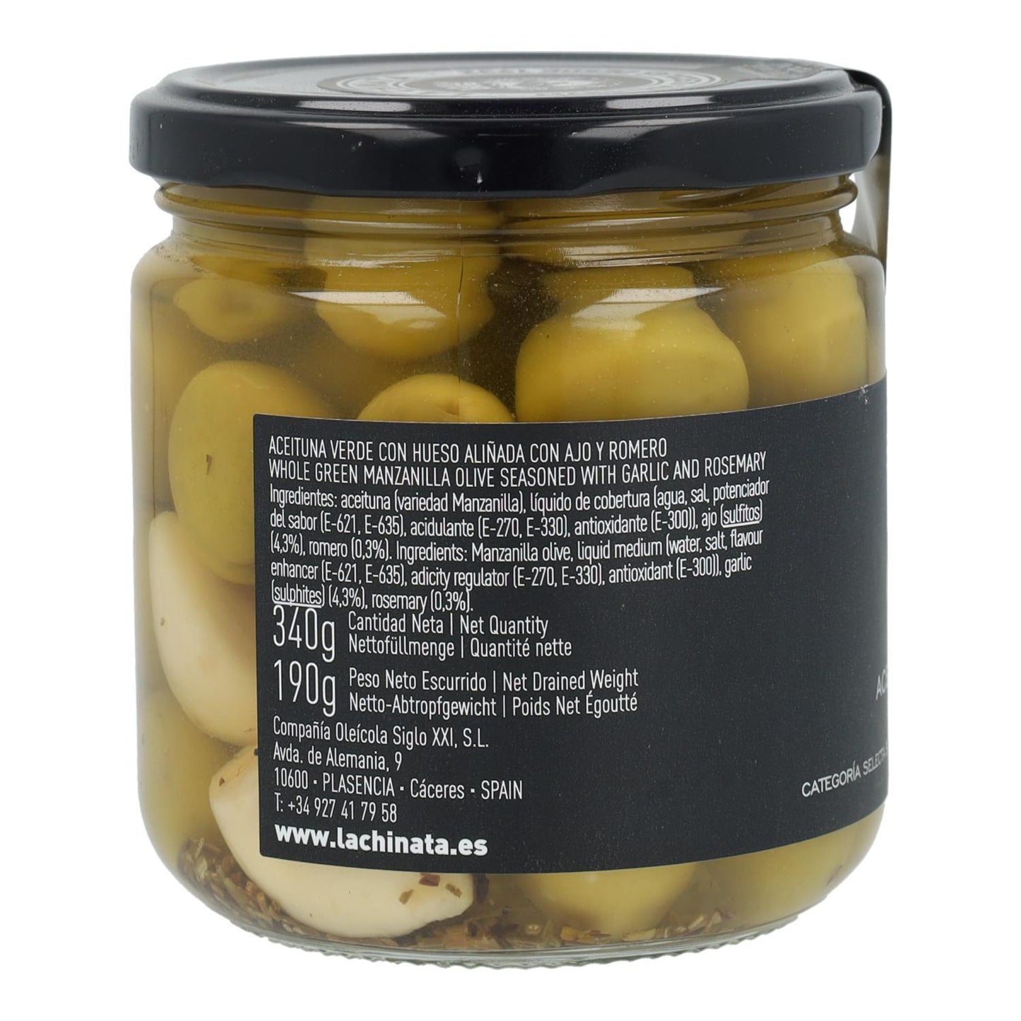 Olive Manzanilla con aglio e rosmarino La Chinata 350 g