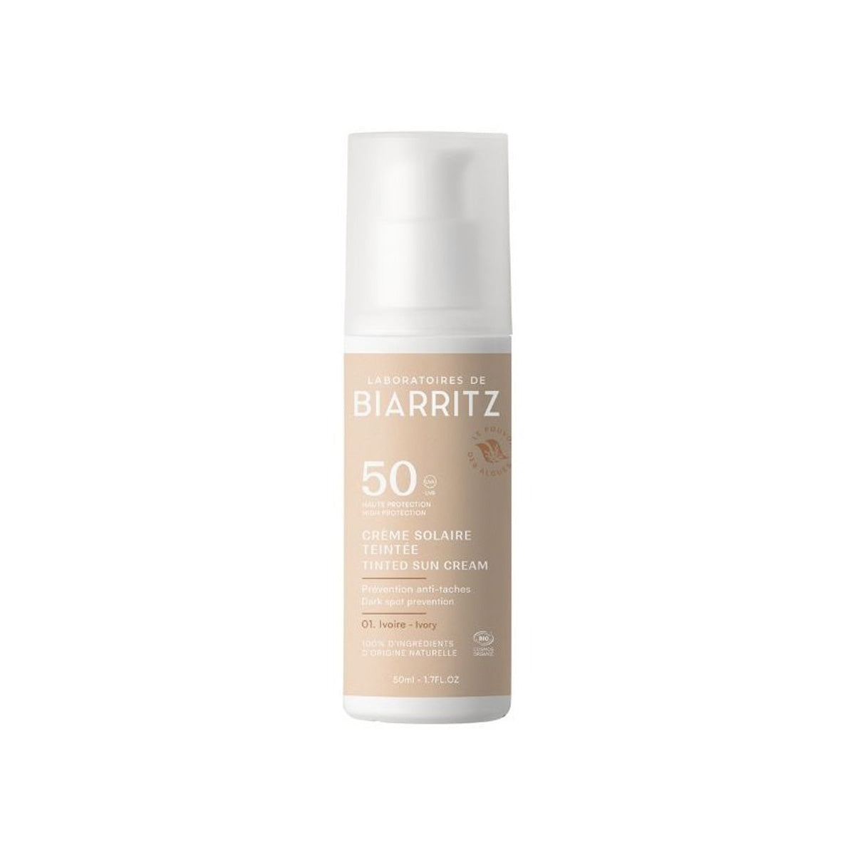 Crema facial color marfil spf 50 Biarritz
