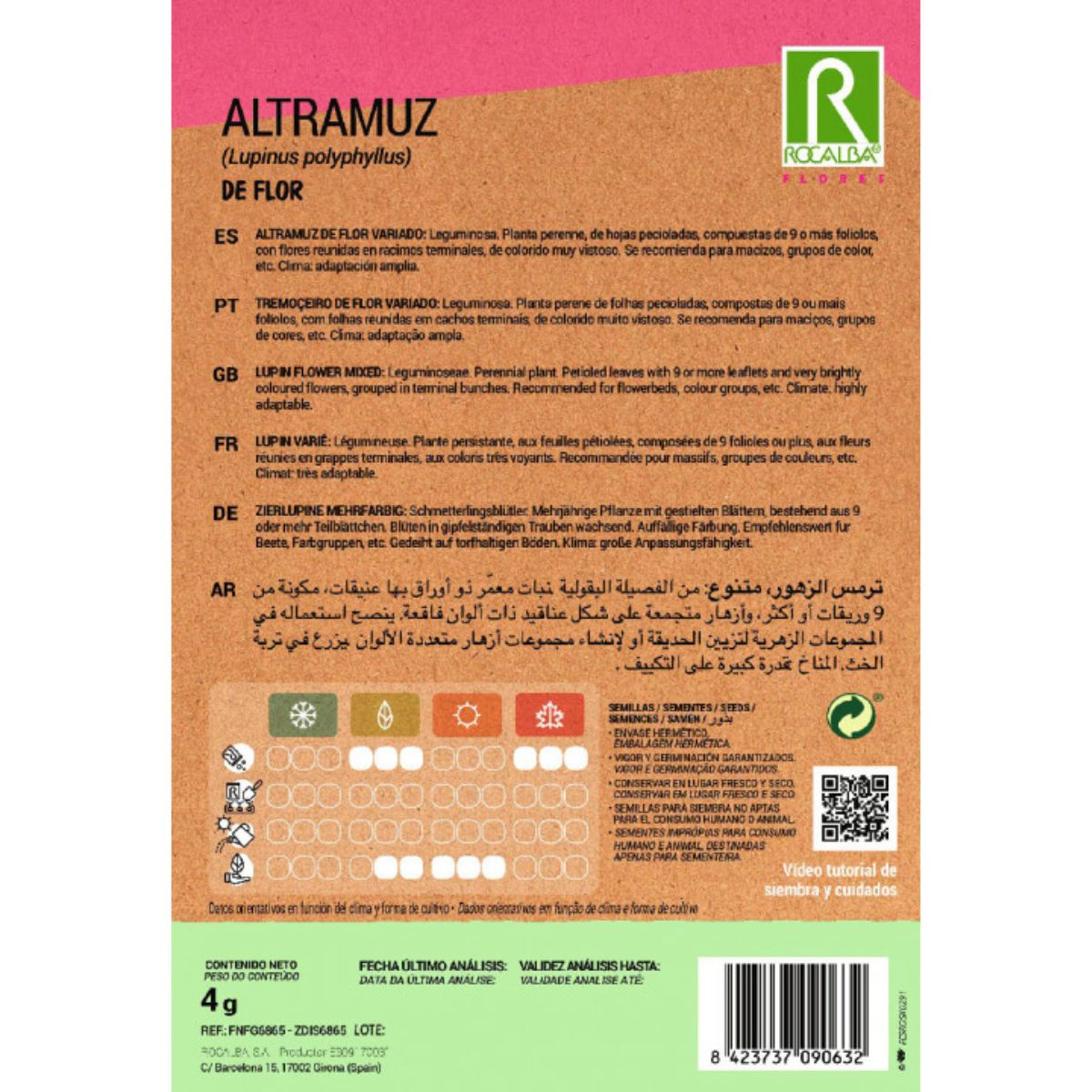 Bloemzaadjes van lupine, gemengd