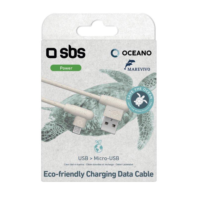 Eco-friendlyCavo Micro USB ecologico realizzato al 35% con materiali biodegradabili SBS Bianco