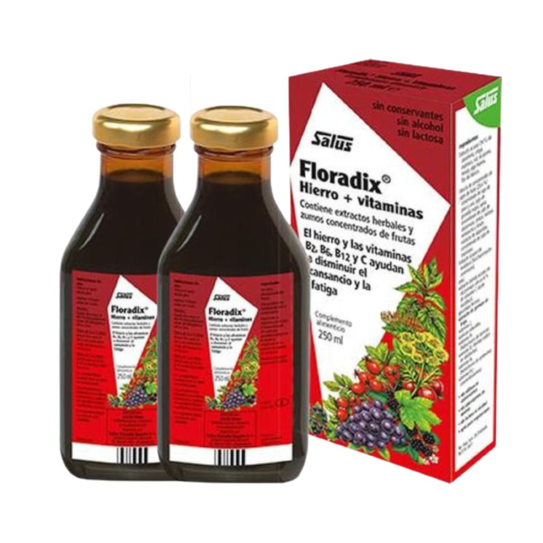 Pack 2x Floradix sirop fer Salus 500 ml