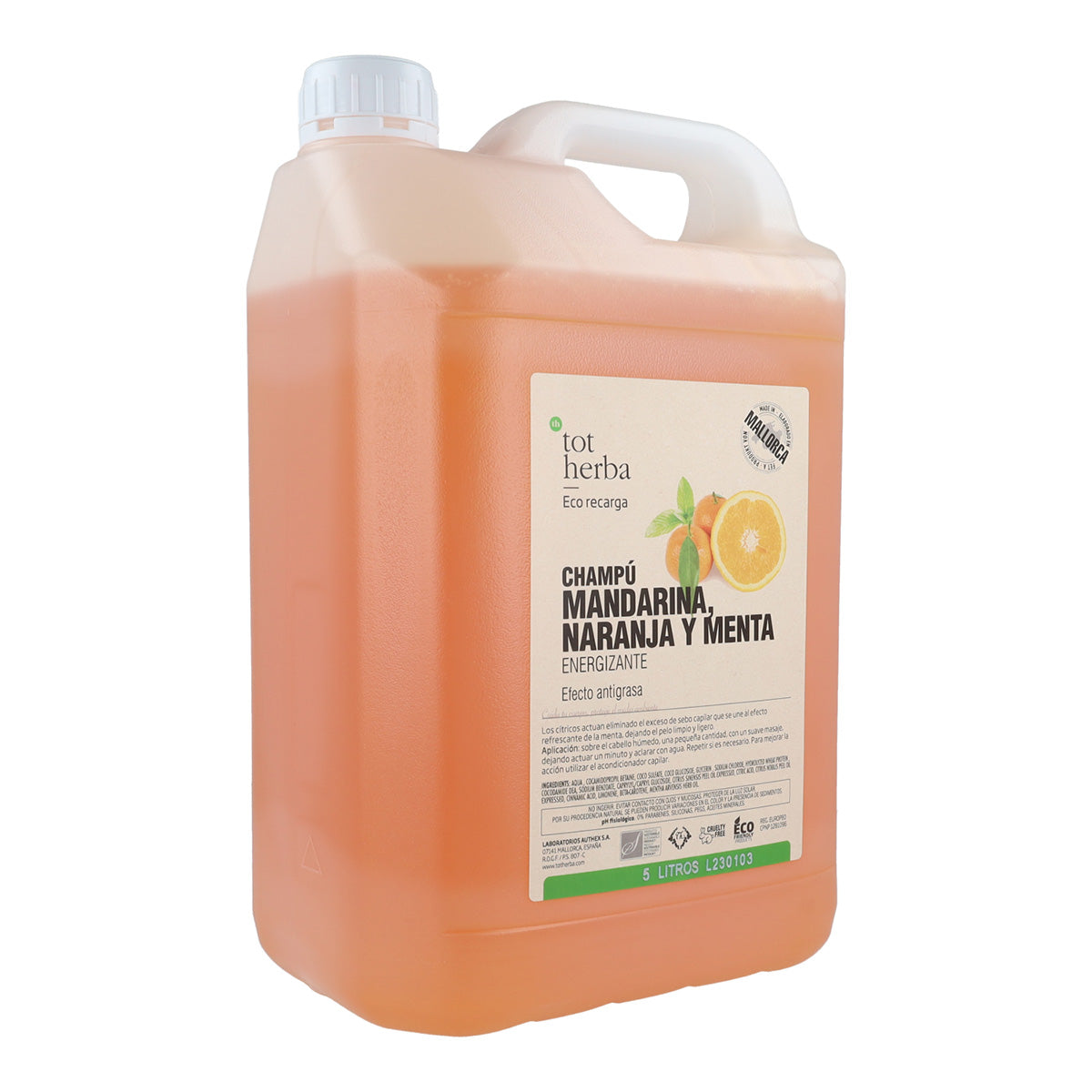 Shampoo mit Orange, Mandarine und Minze 5 Liter Tot Herba