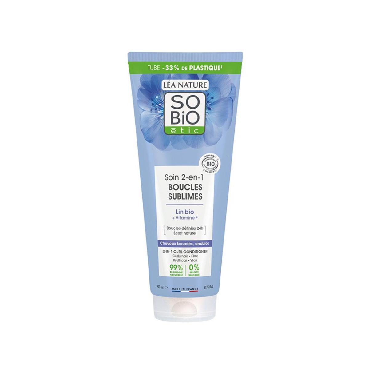 2-in-1 Organic Flax & Vitamin F Curl Conditioner, So'Bio étic 200 ml