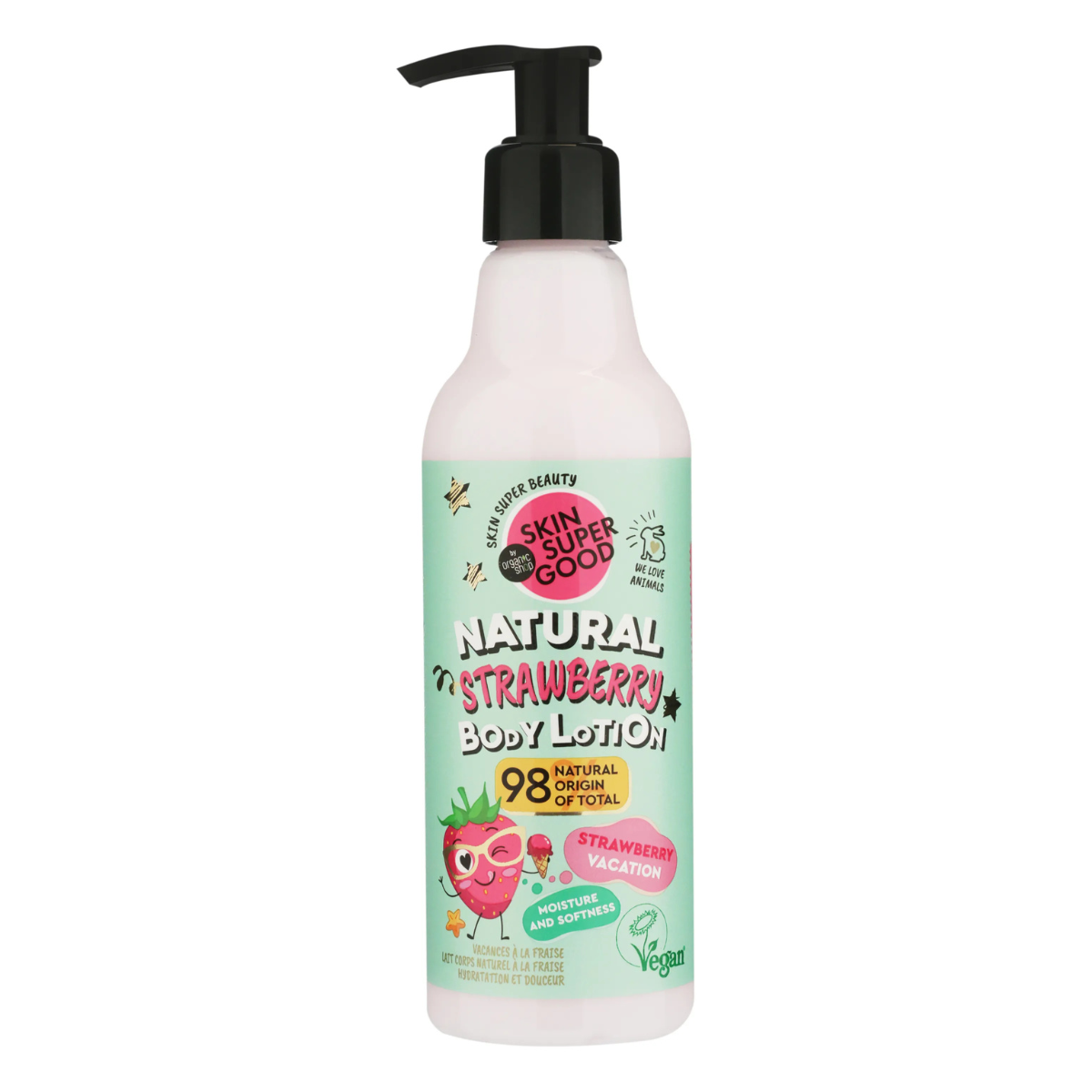 Naturalny balsam do ciała o zapachu truskawkowym Strawberry Vacation Skin Super Good 250 ml