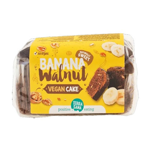Vegansk banan- och valnötskaka 350 g Terrasana