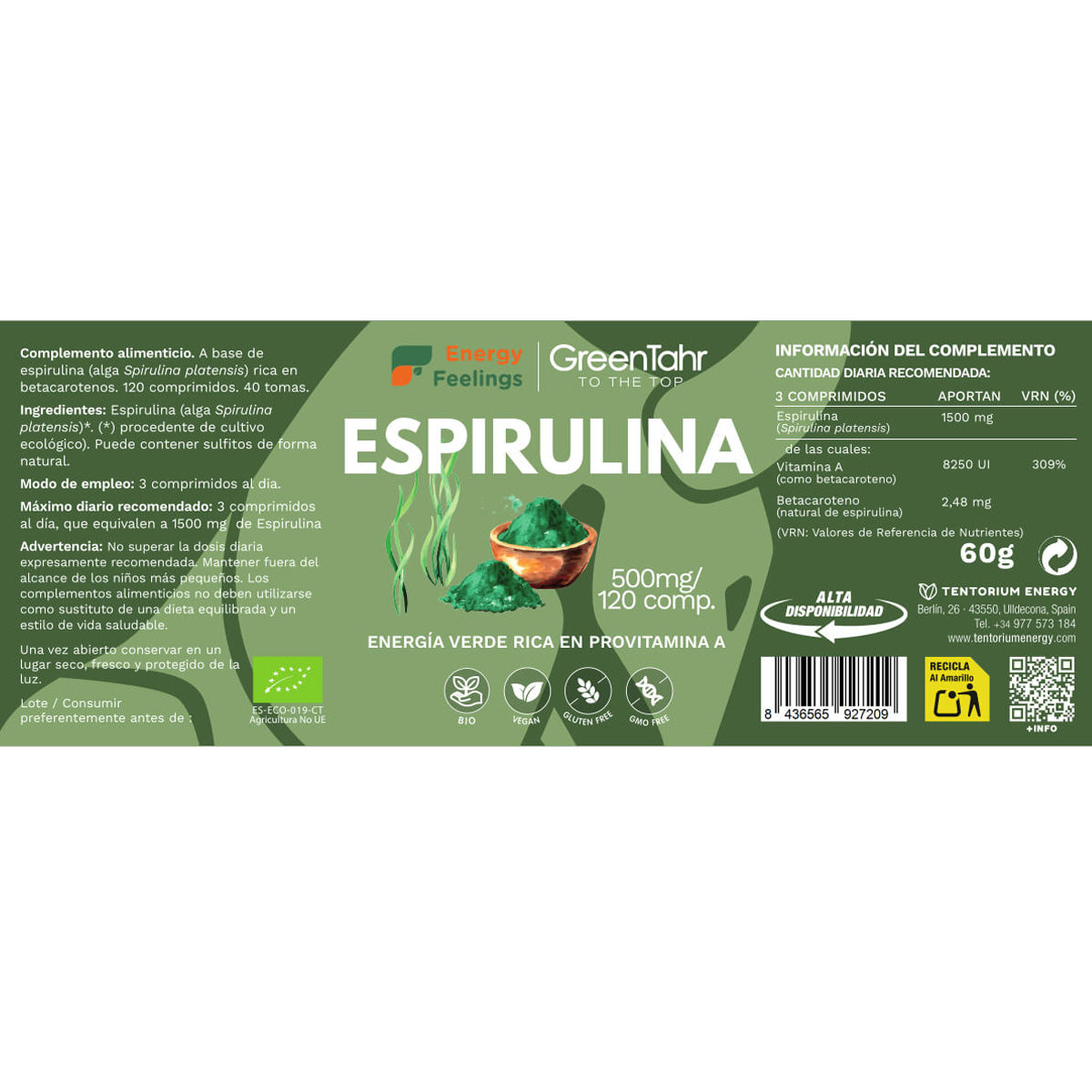Spirulina ECO Energy Feelings 120 compresse