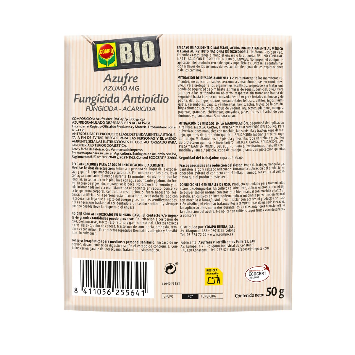 Compo Bio Fongicide acaricide Soufre Antiodio 450 g