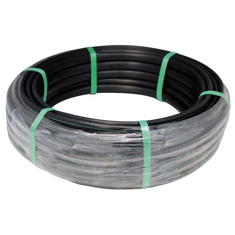 Schwarzes Rohr mit integrierten Tropfern 16 mm Planeta Huerto 25 m