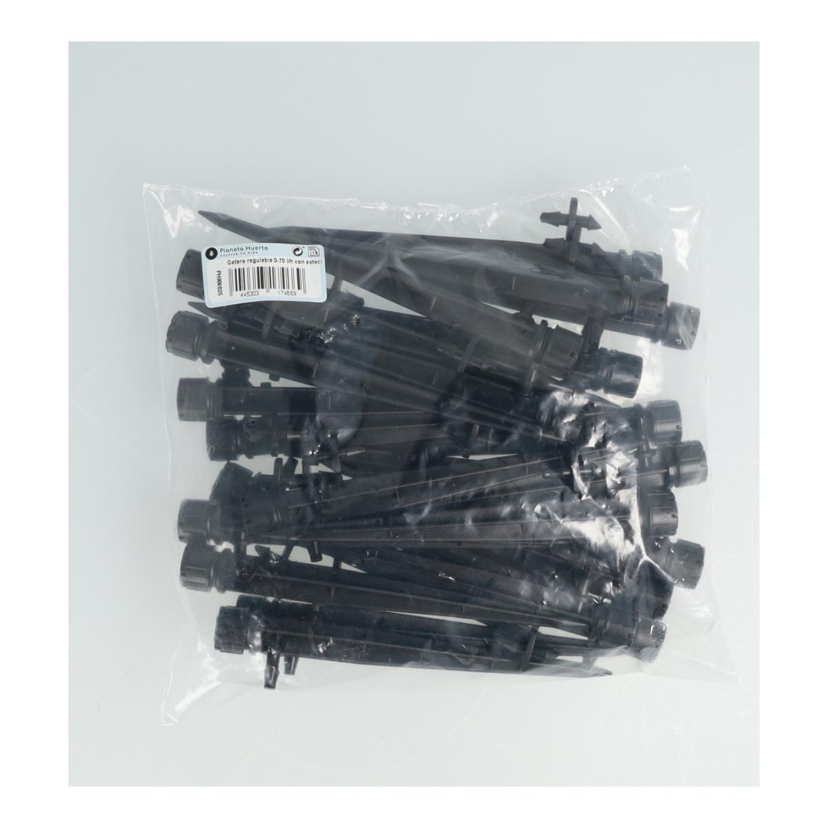 Adjustable dripper 0-70 l/h with stake Planeta Huerto 10 units