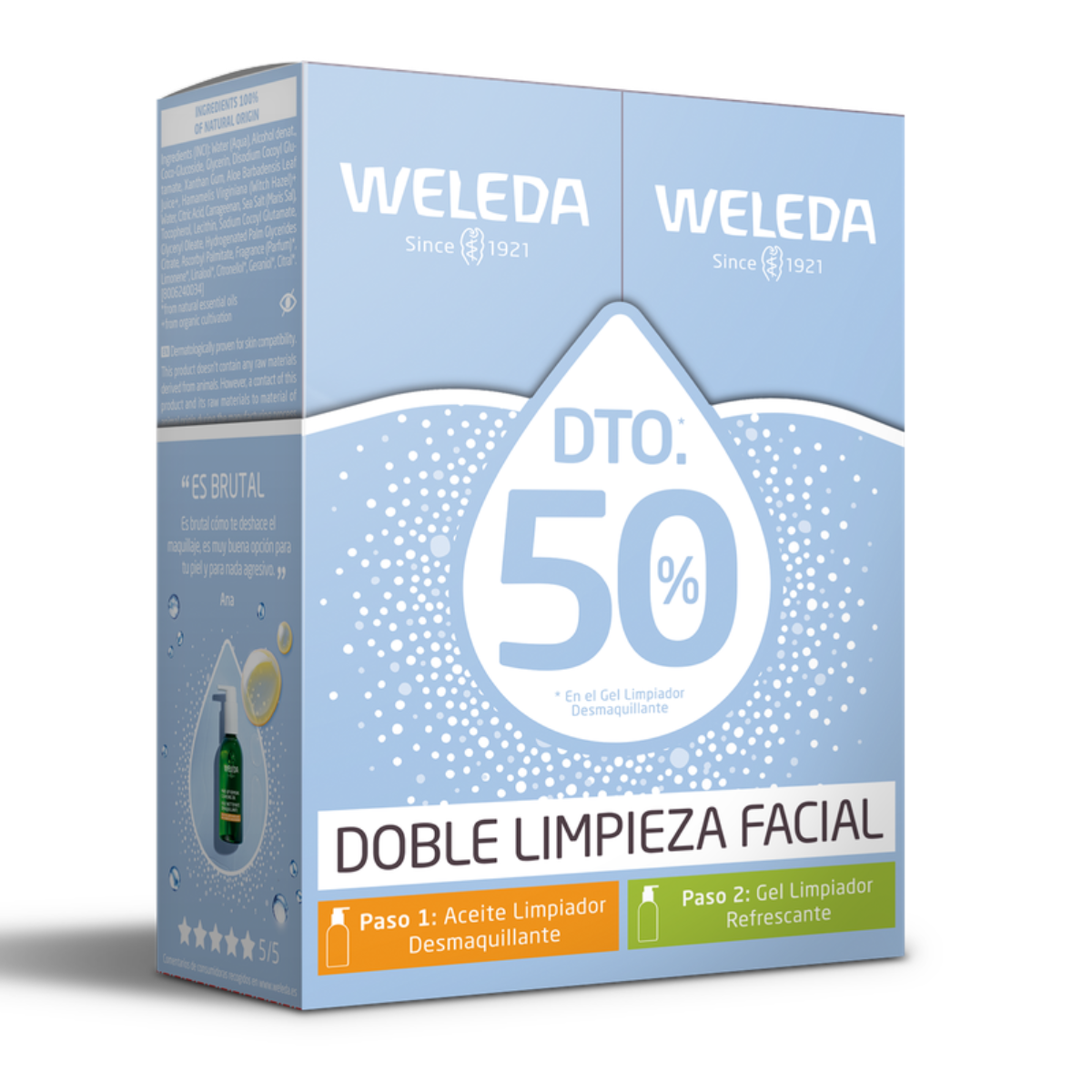Confezione offerta per la pulizia del viso Weleda Olio+Gel 150 ml/ud