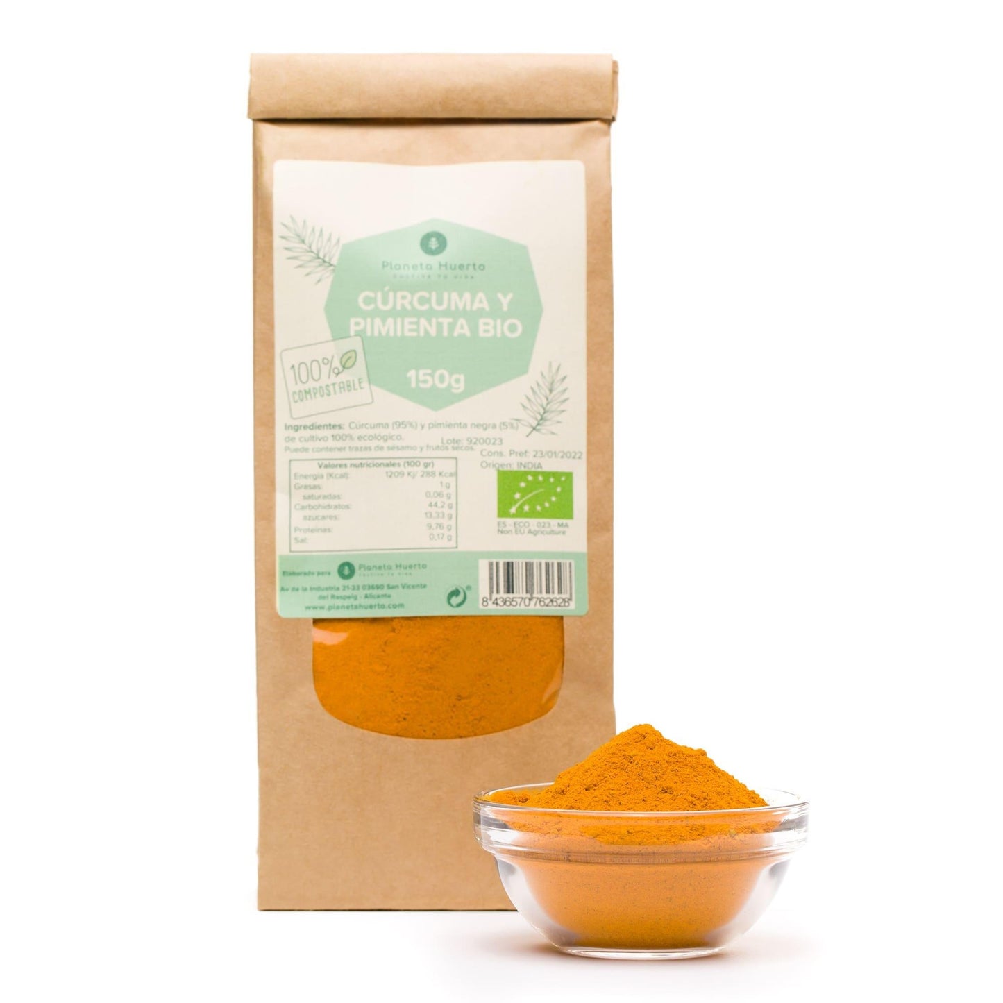 Curcuma e pepe in polvere ECO Planeta Huerto 150 g