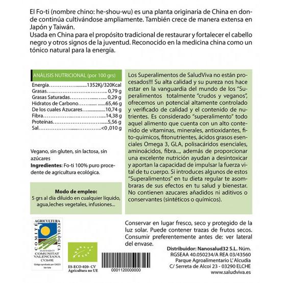 Fo-Ti in polvere ECO 125 g, Salud Viva