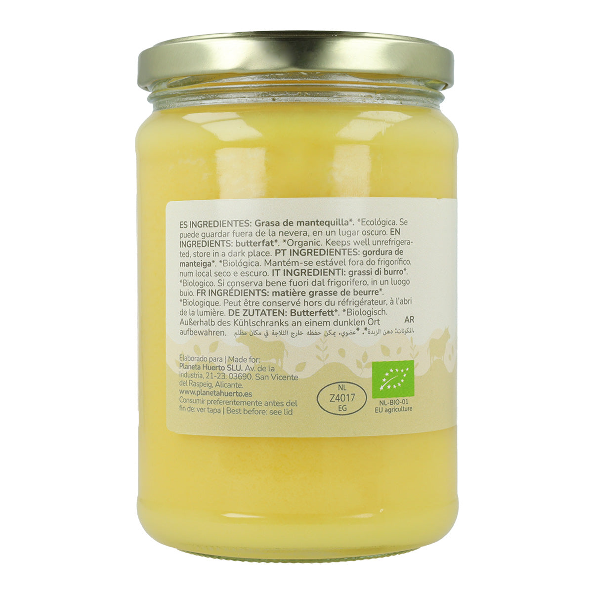 Förpackning 3xGhee klarat smör ECO Planeta Huerto 500 gr