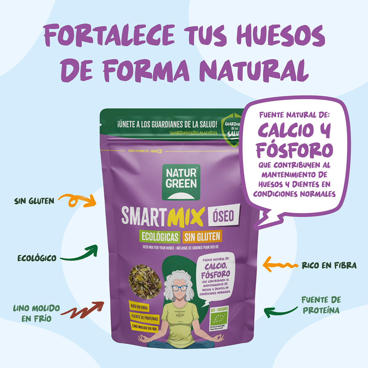 Miscela di semi SmartMix per ossa biologici Naturgreen 175 g