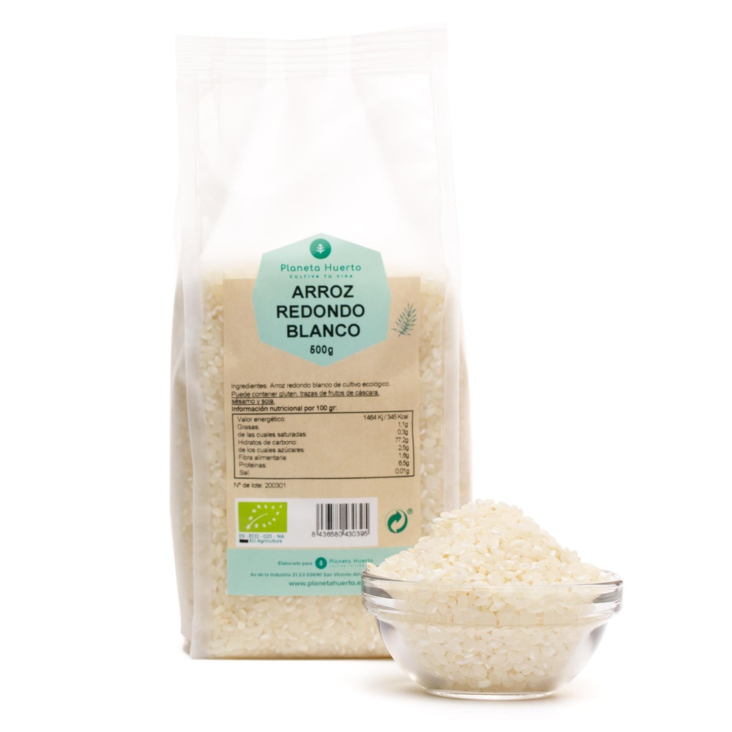 White round rice ECO Planeta Huerto 500 g