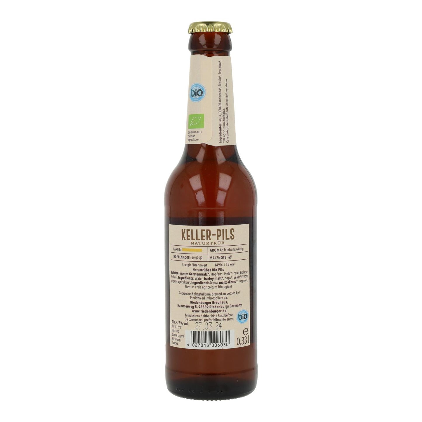 Riedenburger Hopfenaroma-Pilsner, 33 cl