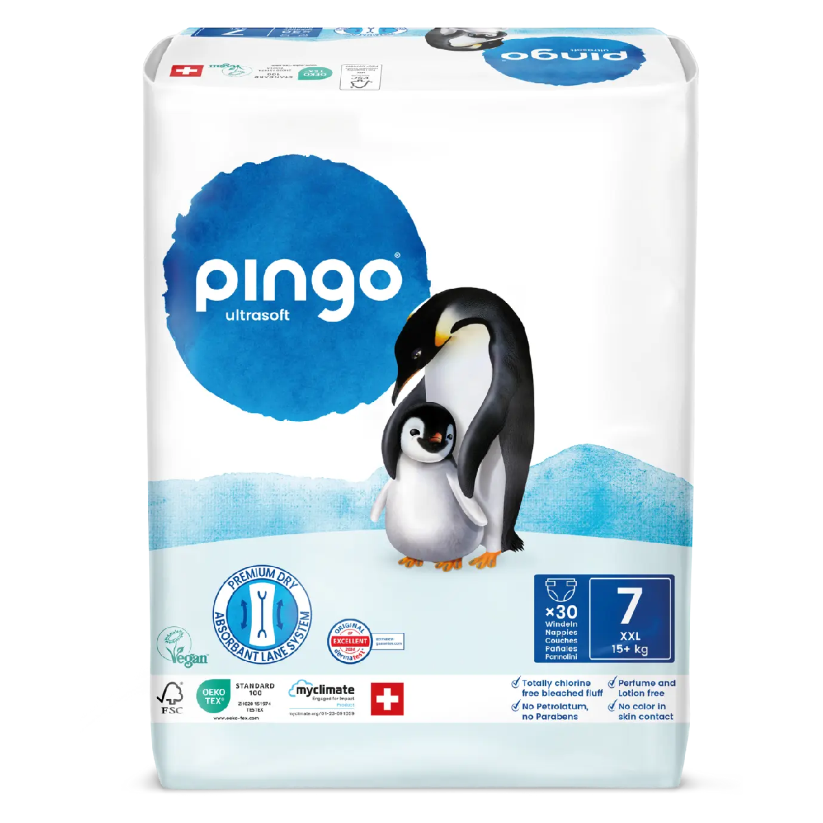 Blöjor T7 XXL (+15 kg) Pingo 30 st
