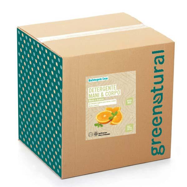 Vloeibare hand- en lichaamszeep munt & sinaasappel Greenatural 5 kg