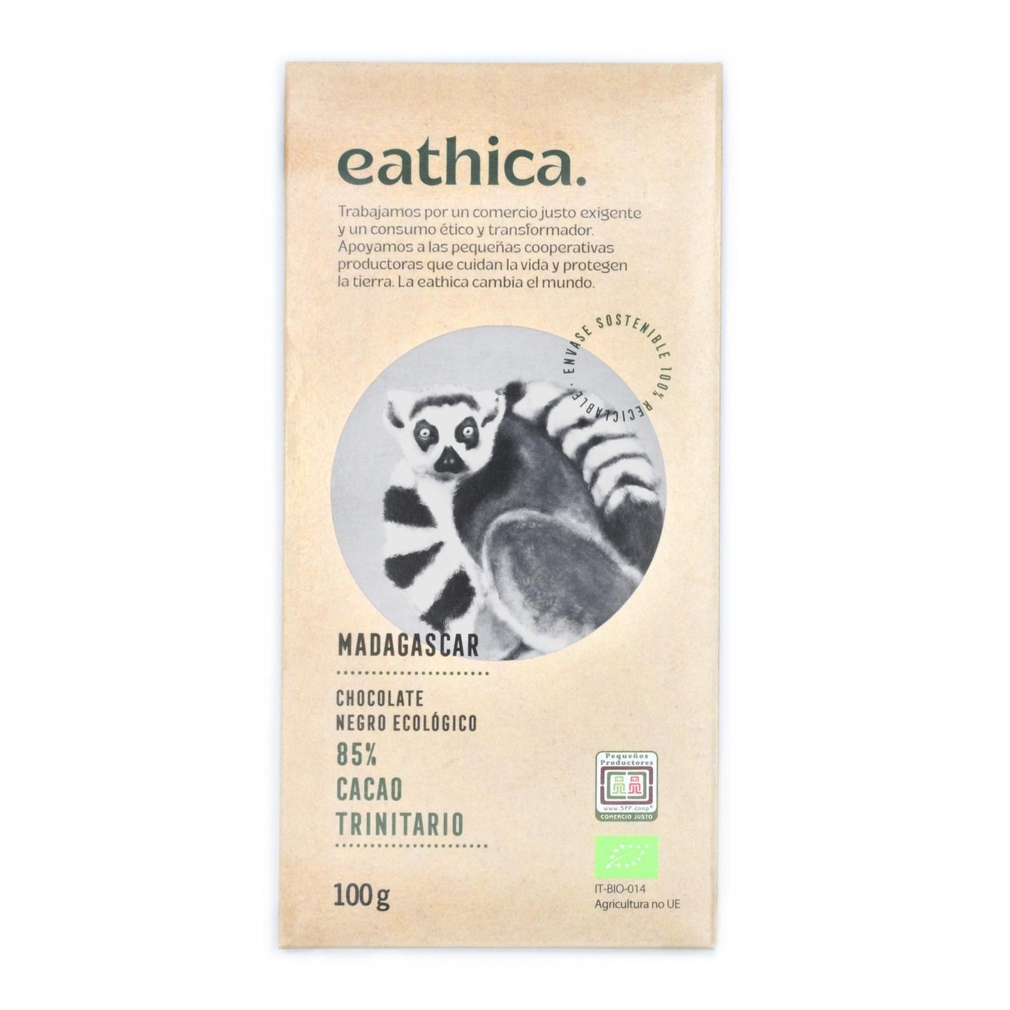 Cioccolato Eathica 85% Madagascar BIO 100 g