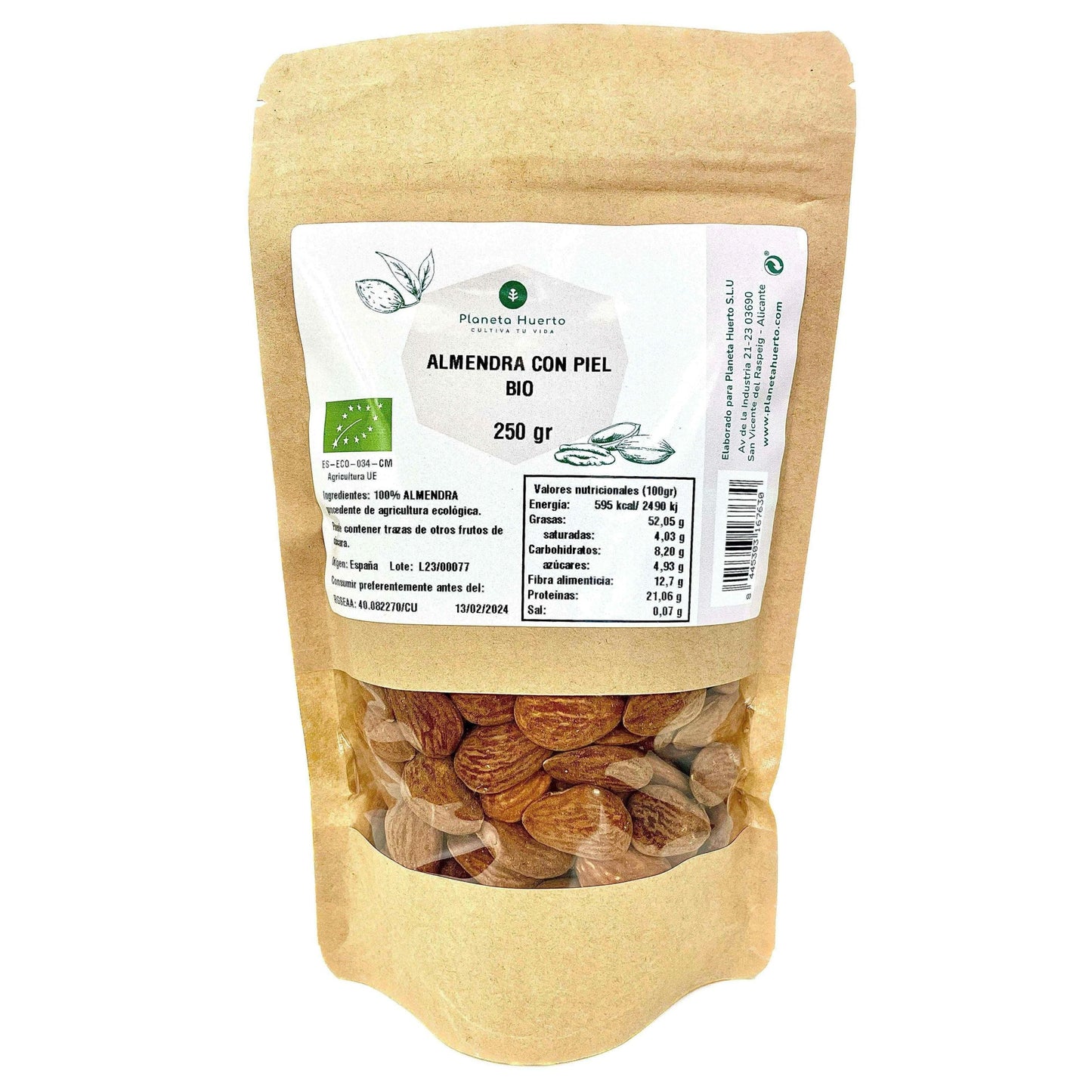 Naturliga mandlar med skal ECO Planeta Huerto 250 g