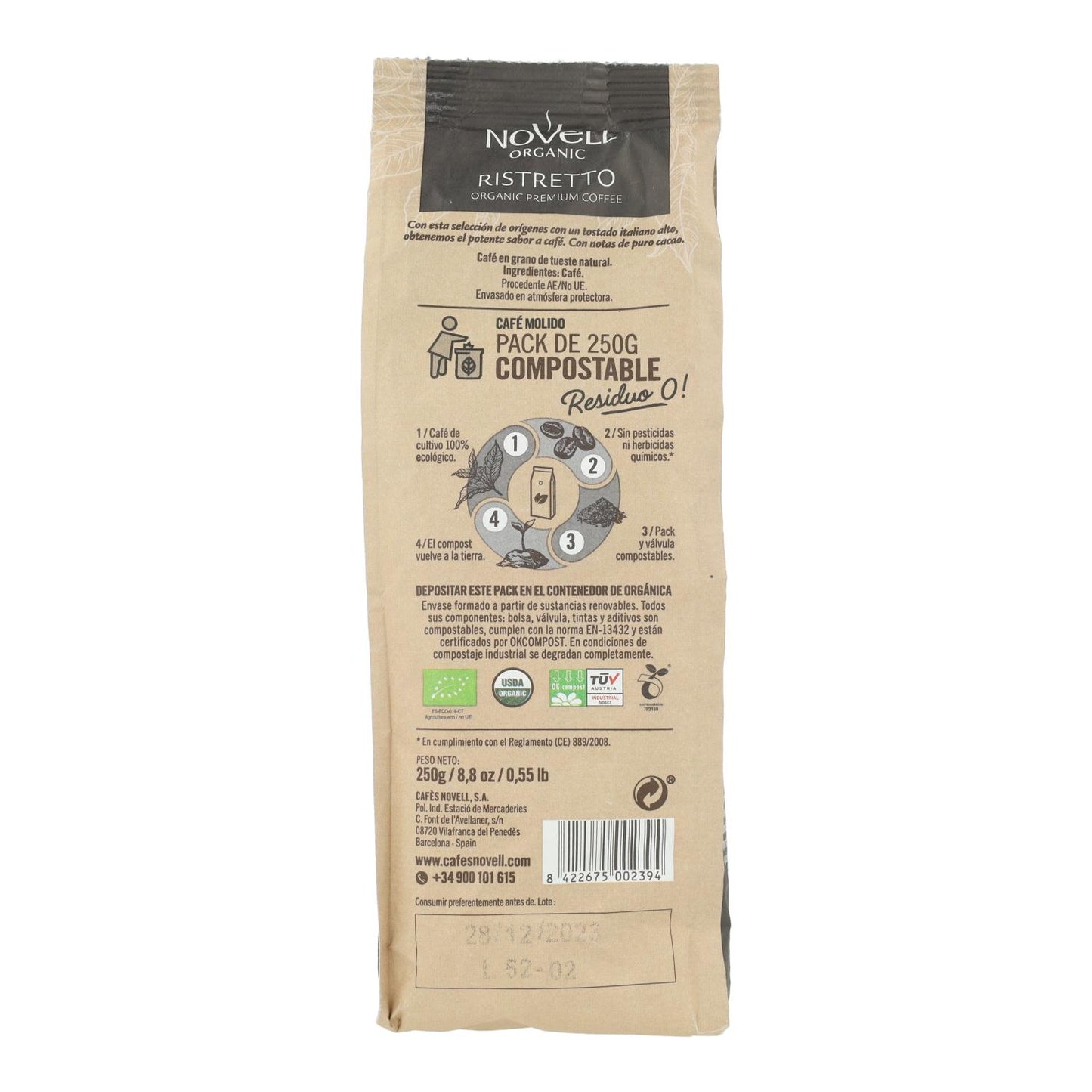 Kawa mielona ekologiczna Ristretto 250 g