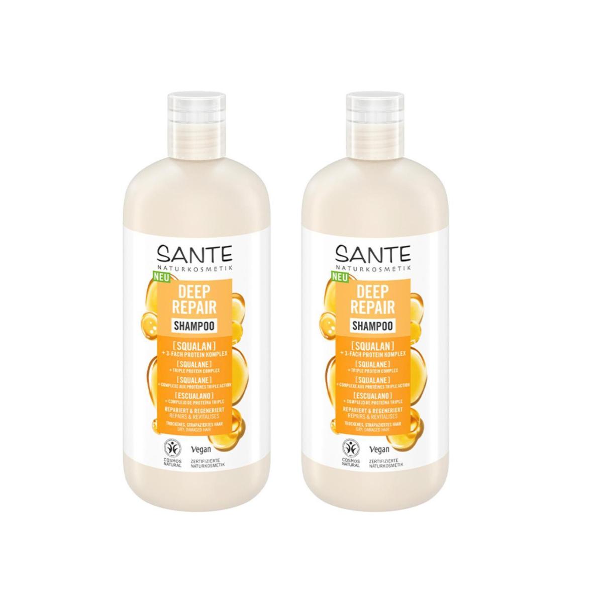 Pack of 2x Sante Deep Repair Shampoo with Squalene 500 ml