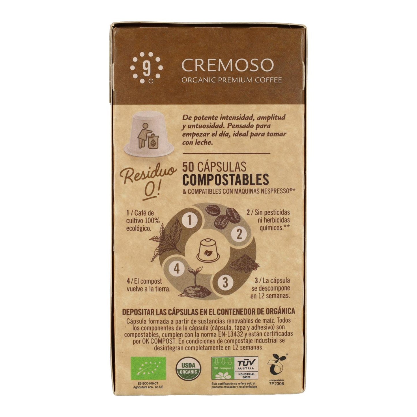 Capsules compostables Cremoso Nespresso 50 capsules