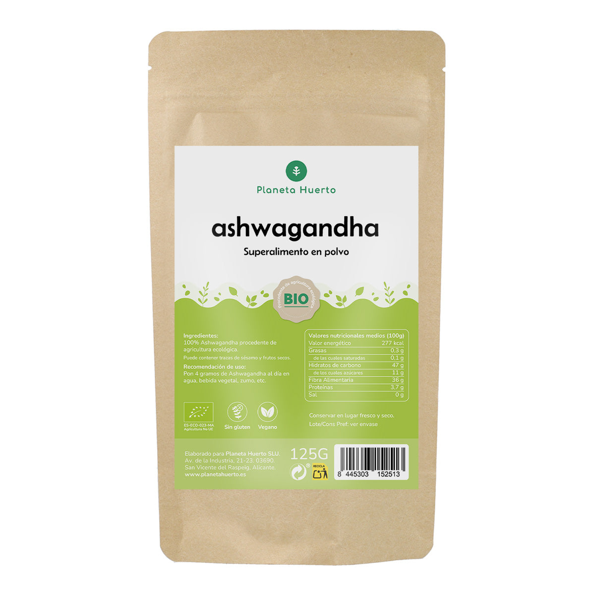 Ashwagandha powder ECO Planeta Huerto 125 g
