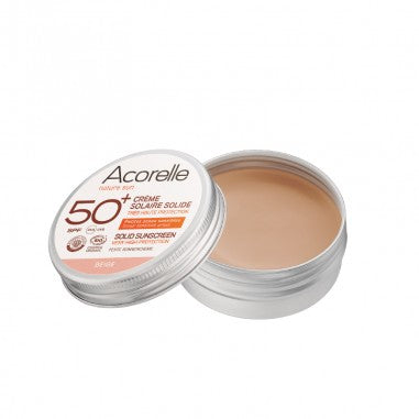 Feste Sonnencreme Farbe Beige LSF 50+ Acorelle 20 g