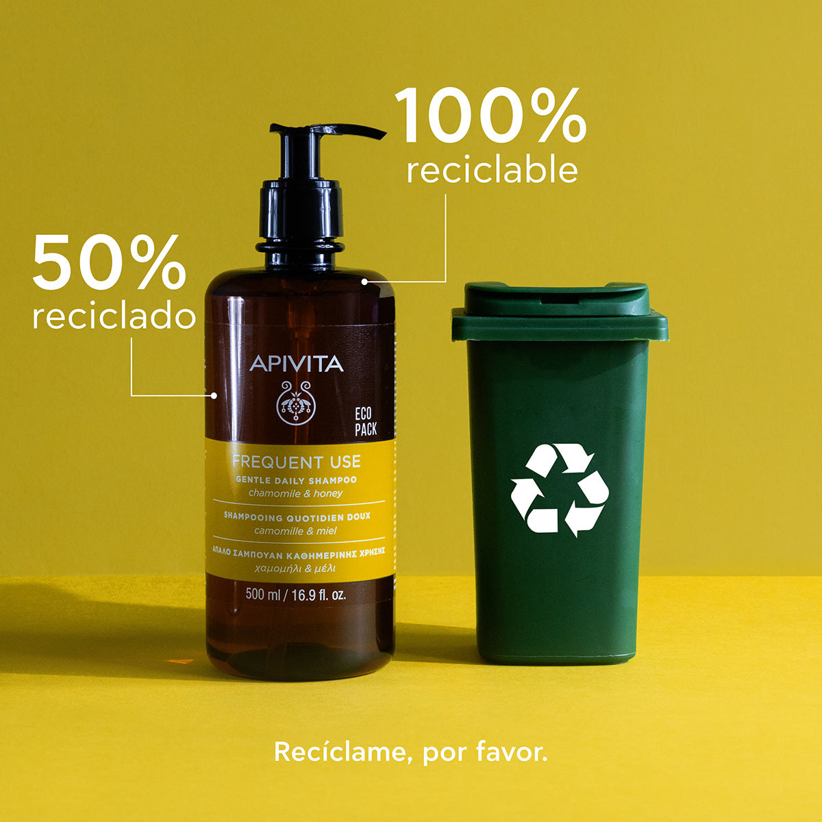 APIVITA ECOPACK Gentle Daily Shampoo, 500 ml