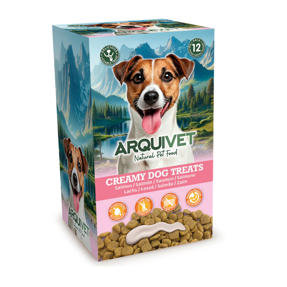 Creamy flytande snacks för hundar med lax smak från Arquivet (5 påsar à 15 g)