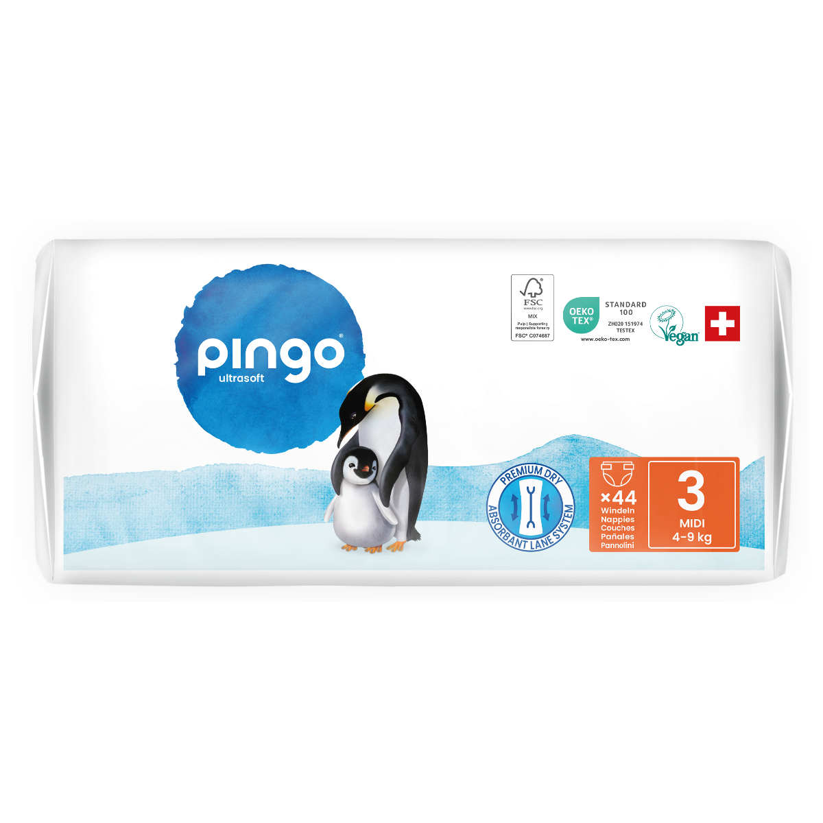 Windeln T3 (4-9 kg) Pingo 44 Stück
