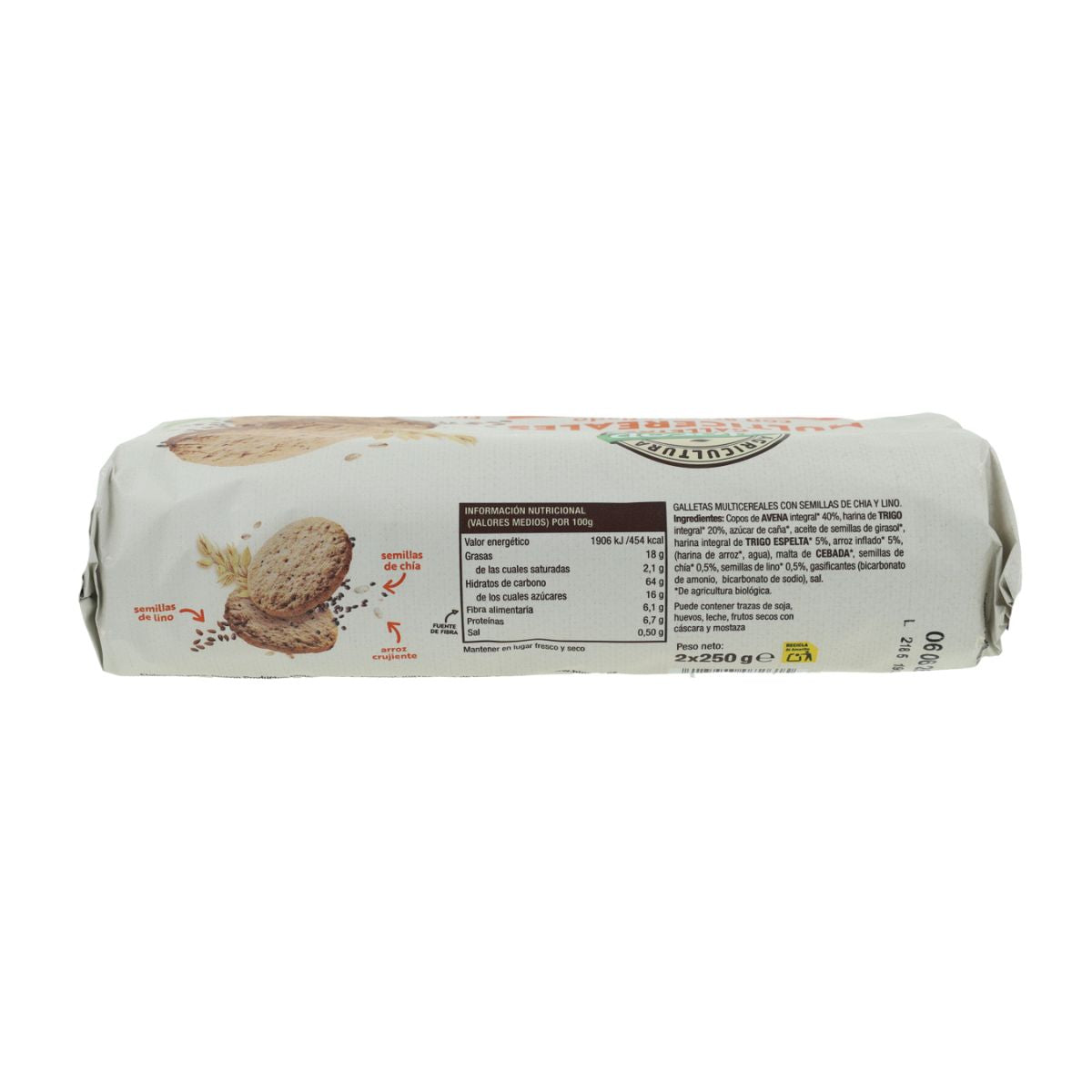 Biocop Organic Multigrain Biscuits with Puffed Rice, 2 packs, 500 g