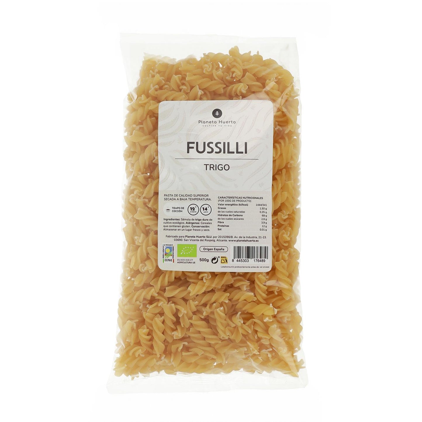 Fussilli de blé ECO Planeta Huerto 500gr