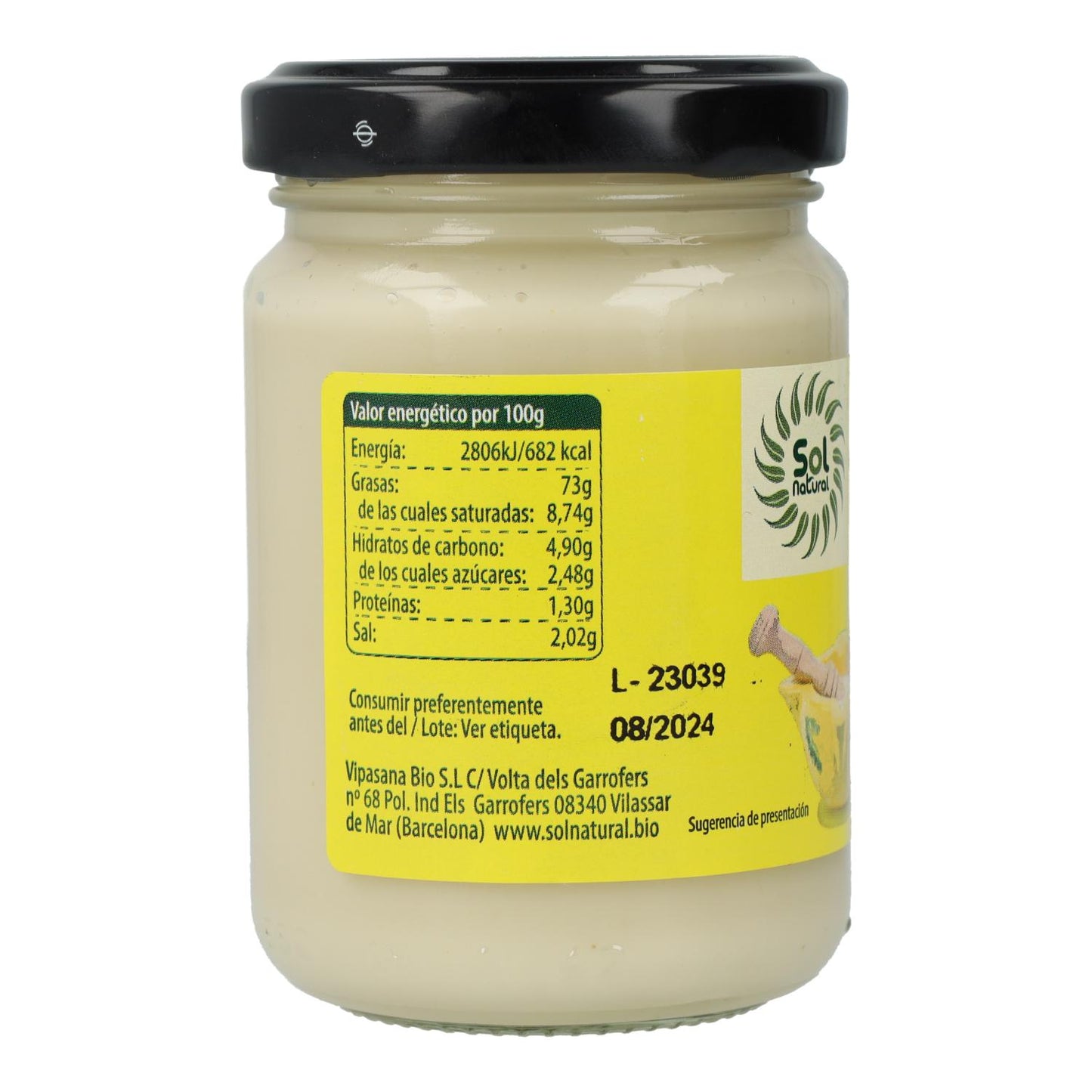 Wegański sos aioli bezglutenowy Bio Sol Natural 140 g